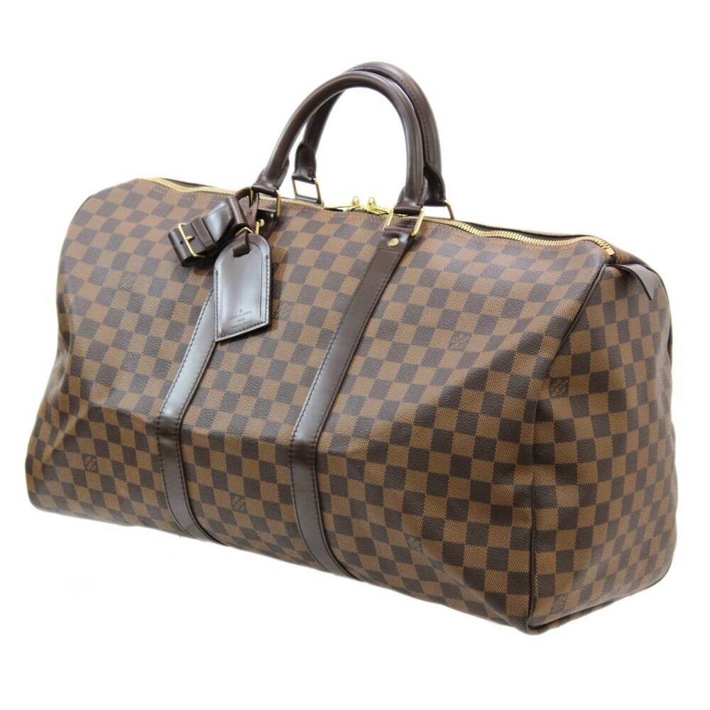 LOUIS VUITTON Authentic Brown Damier Keepall 50 Boston Bag